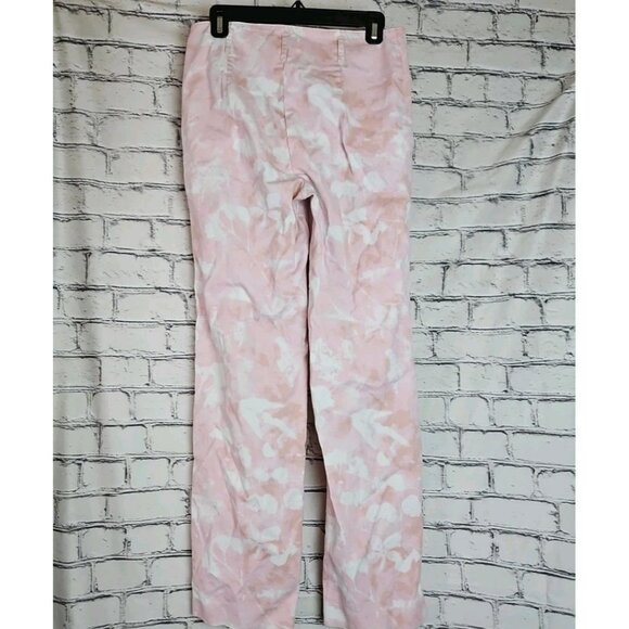 Anthropologie Jamie Chino Pants Sz 4 Pink Tie Dye Straight Cute 90s Floral Retro - Picture 2 of 9